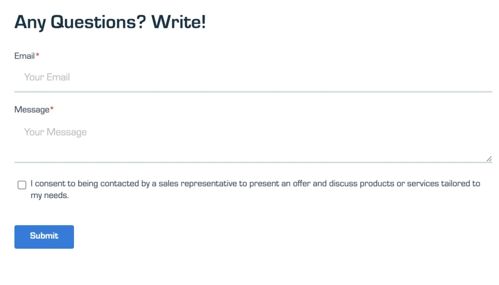 The same form after applying our custom styling solution - clean, branded, and professional